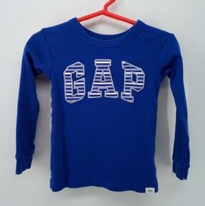 Baby Gap Organically Grown Cotton Snug Fitting Blue Graphic Long Sleeve Top 3 Y